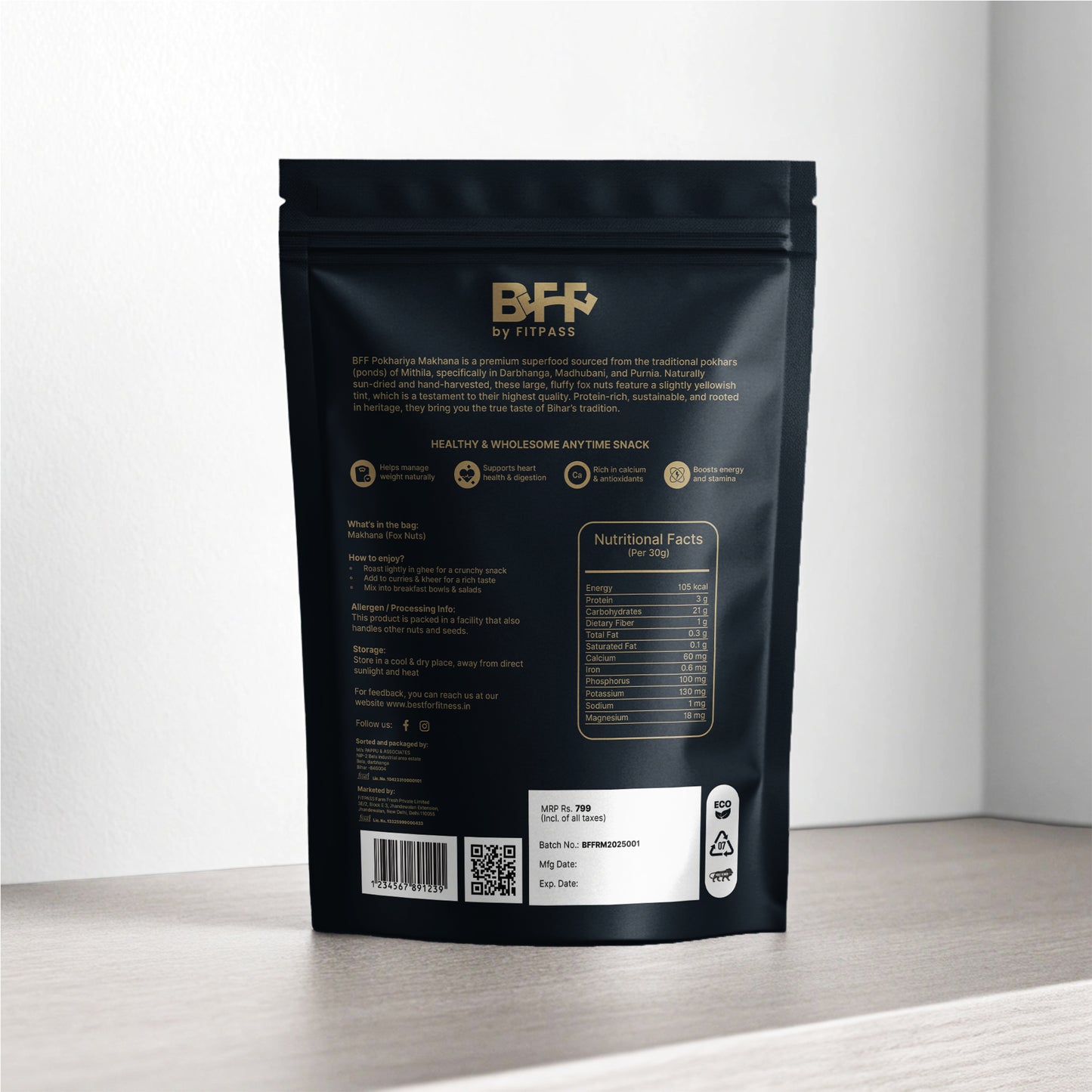 BFF - Pokhariya Makhana (200 Gram)